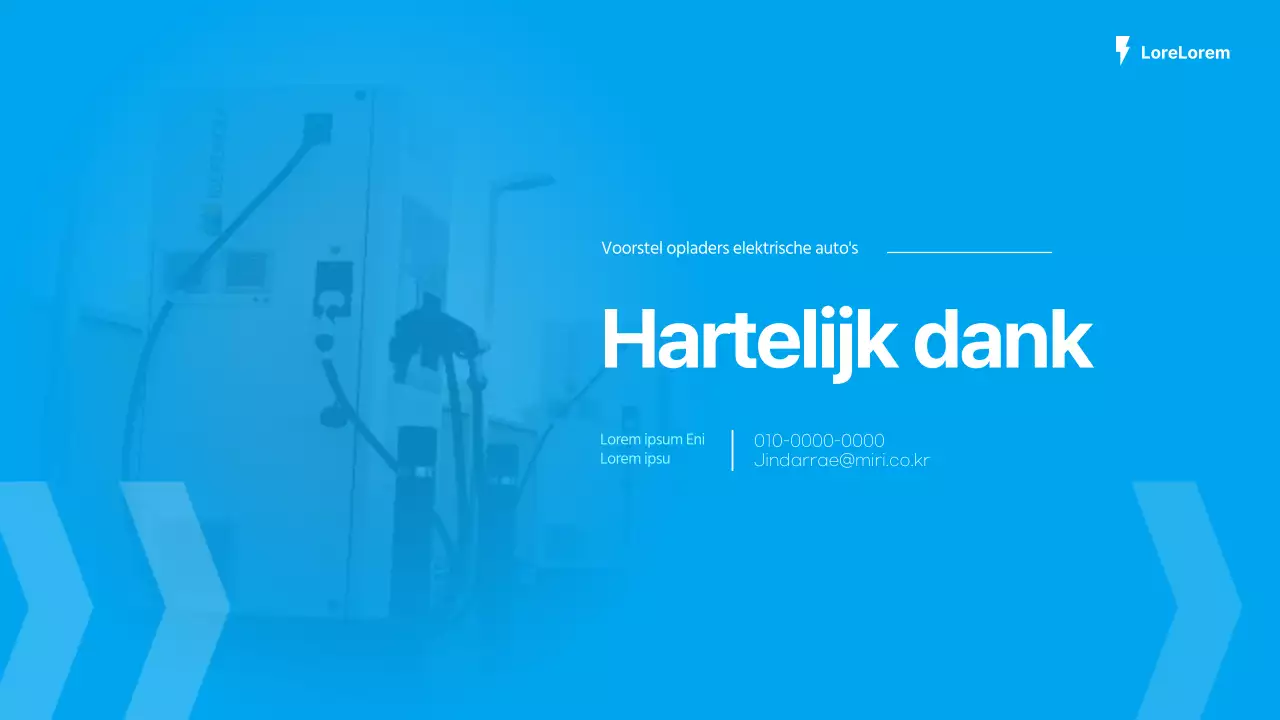 Voorstel om opladers voor elektrische auto's in lichtblauw en mint te leveren