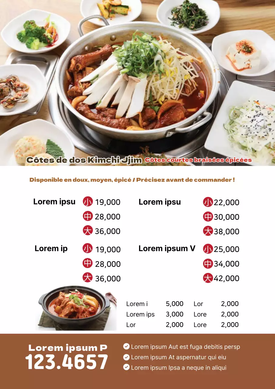 Photo marron met en valeur restaurant propre menu soupe de pommes de terre