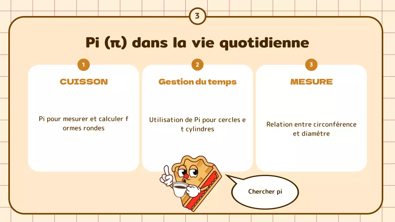 Mignon dessin animé d'éducation circonférentielle en beige et marron