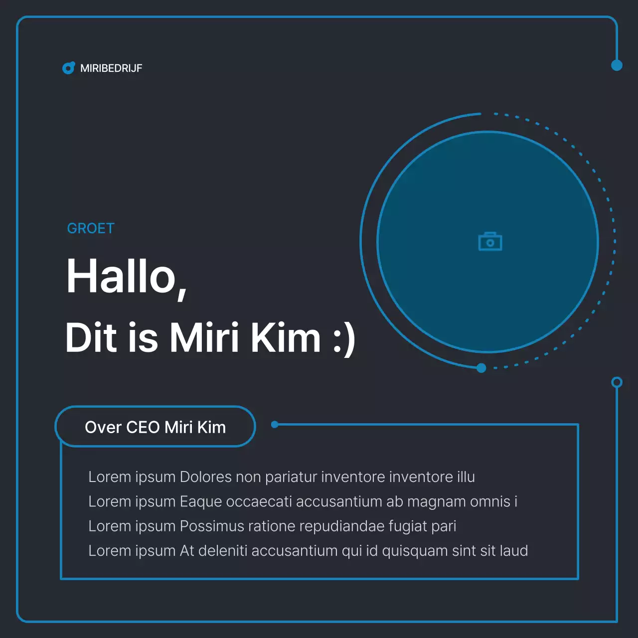 Eenvoudige geometrische vormen in zwart en blauw voor bedrijven