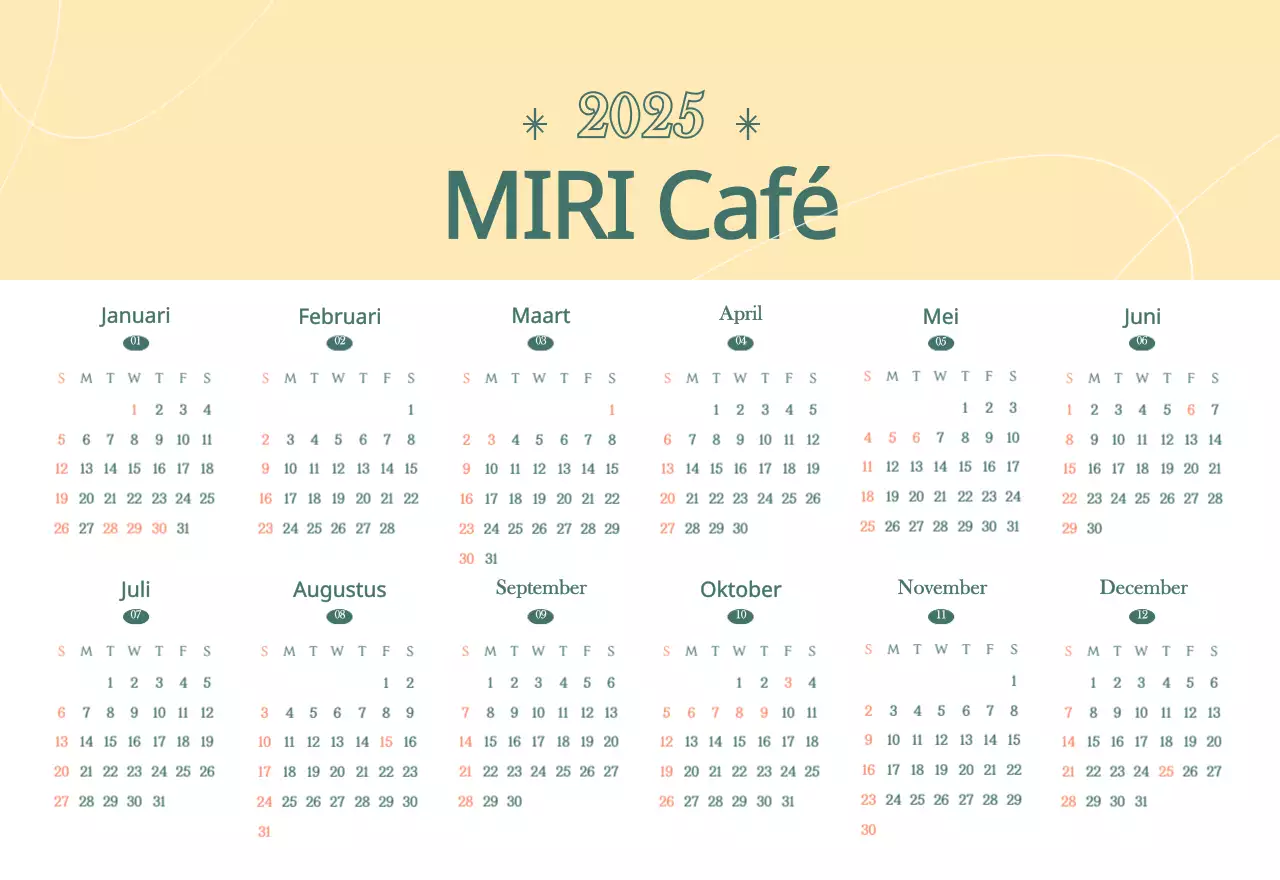Cafékalender met aanbevelingen voor drankjes van de maand