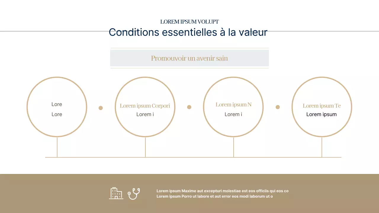 Diagramme circulaire d'entrée des mots clés en bleu et beige