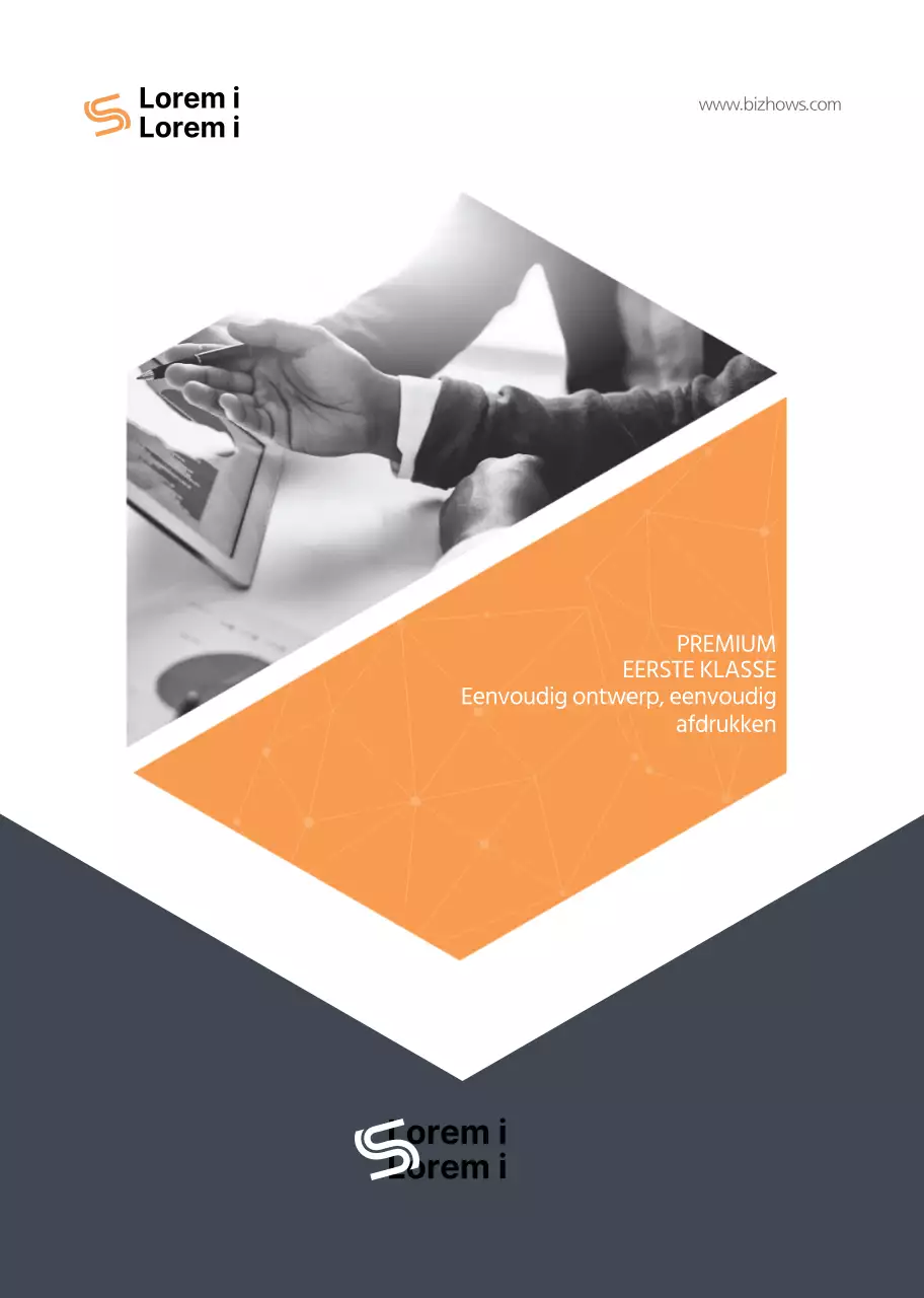 Eenvoudig bedrijf in oranje en grijs