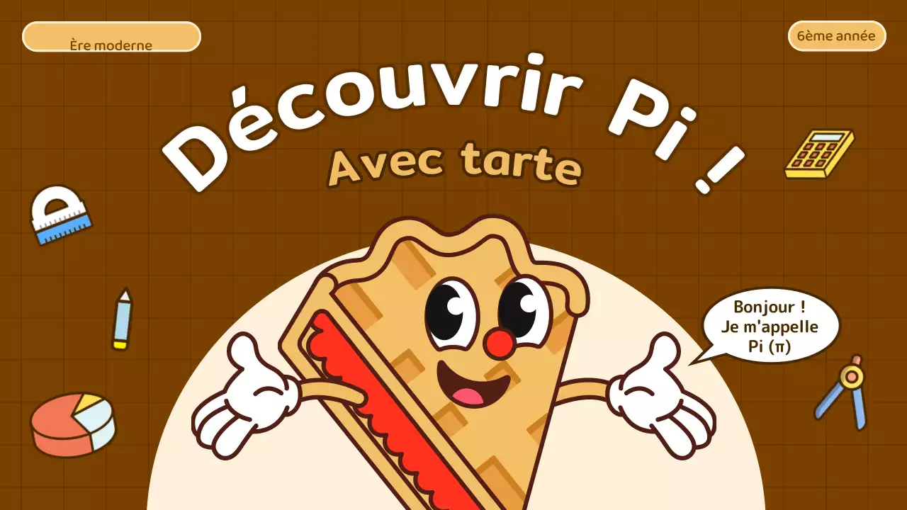 Mignon dessin animé d'éducation circonférentielle en beige et marron