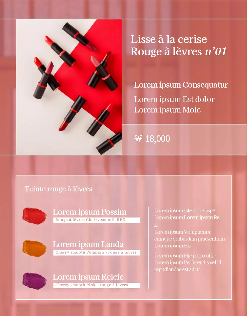 Rouge à lèvres rose élégant