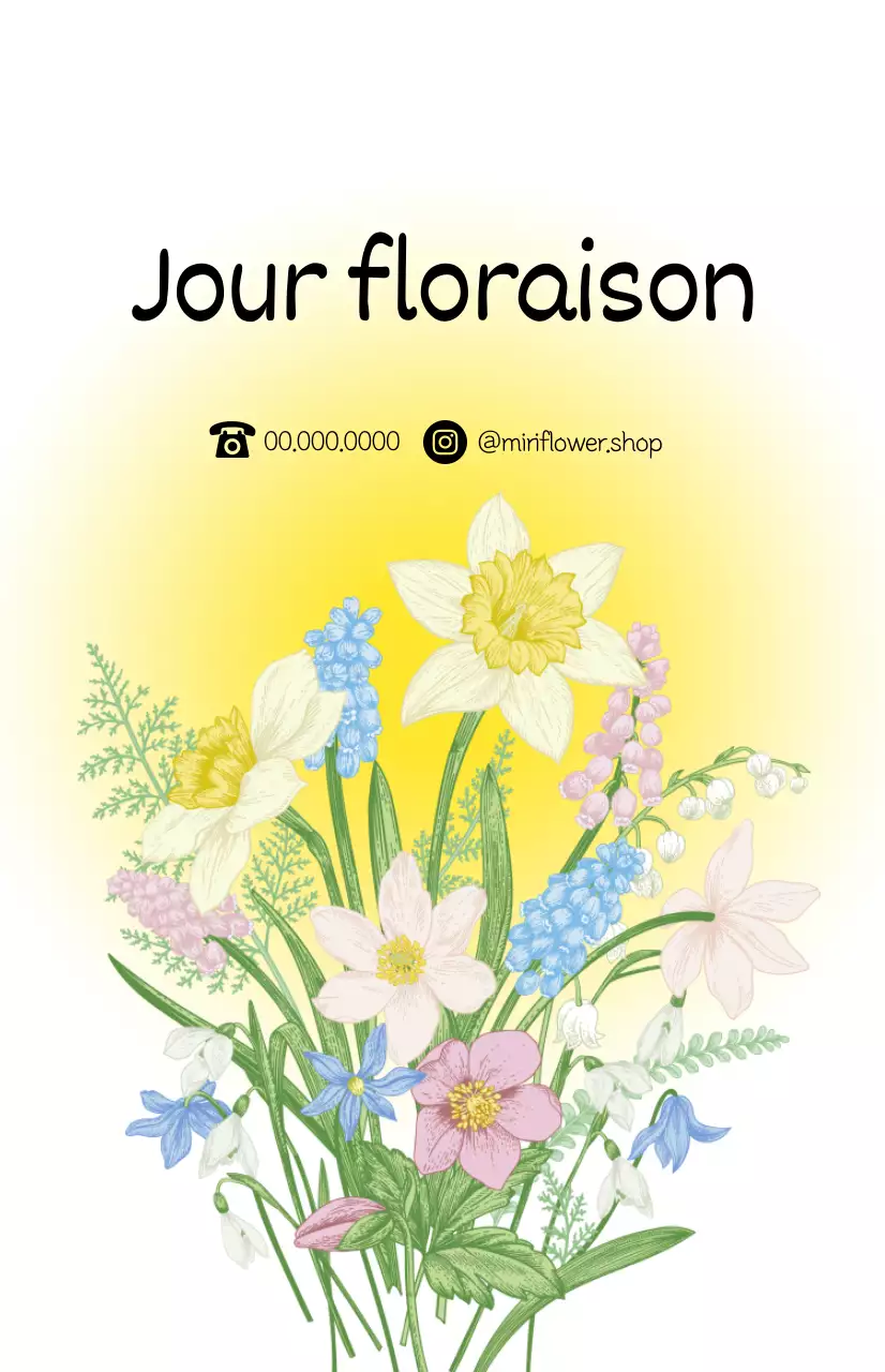 Un fleuriste avec des dégradés de couleurs et des illustrations de bouquets pour une sensation de fraîcheur printanière