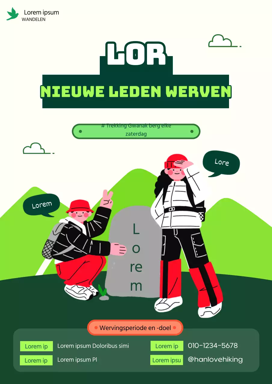 Aankondiging werving nieuw lid Green MZ Generation Illustration