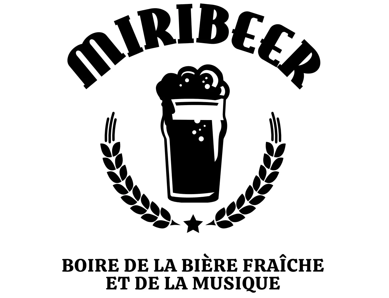 Concept de brasserie avec un logo simple illustré en noir