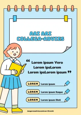 Schattige illustratie in lichtblauw en geel Op zoek naar peer counsellors