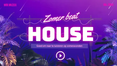 Paars gradiënt Tropisch House Muziekkanaal