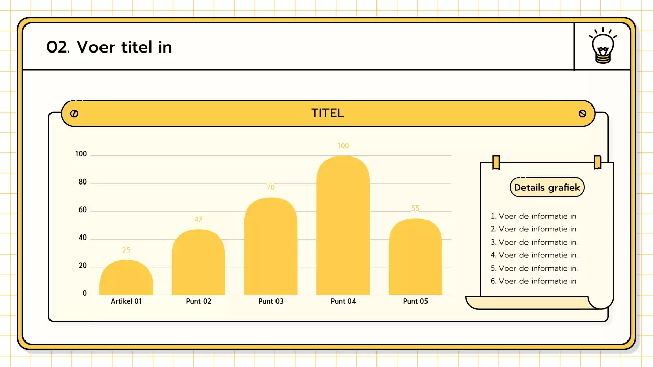 Een basispresentatieset in geel, limoengroen en blauw