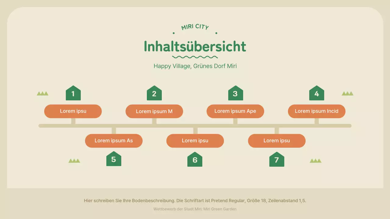 Vorschlag für einen Wettbewerb zur Wiederbelebung des Gemeinschaftsgartens in Grün und Orange