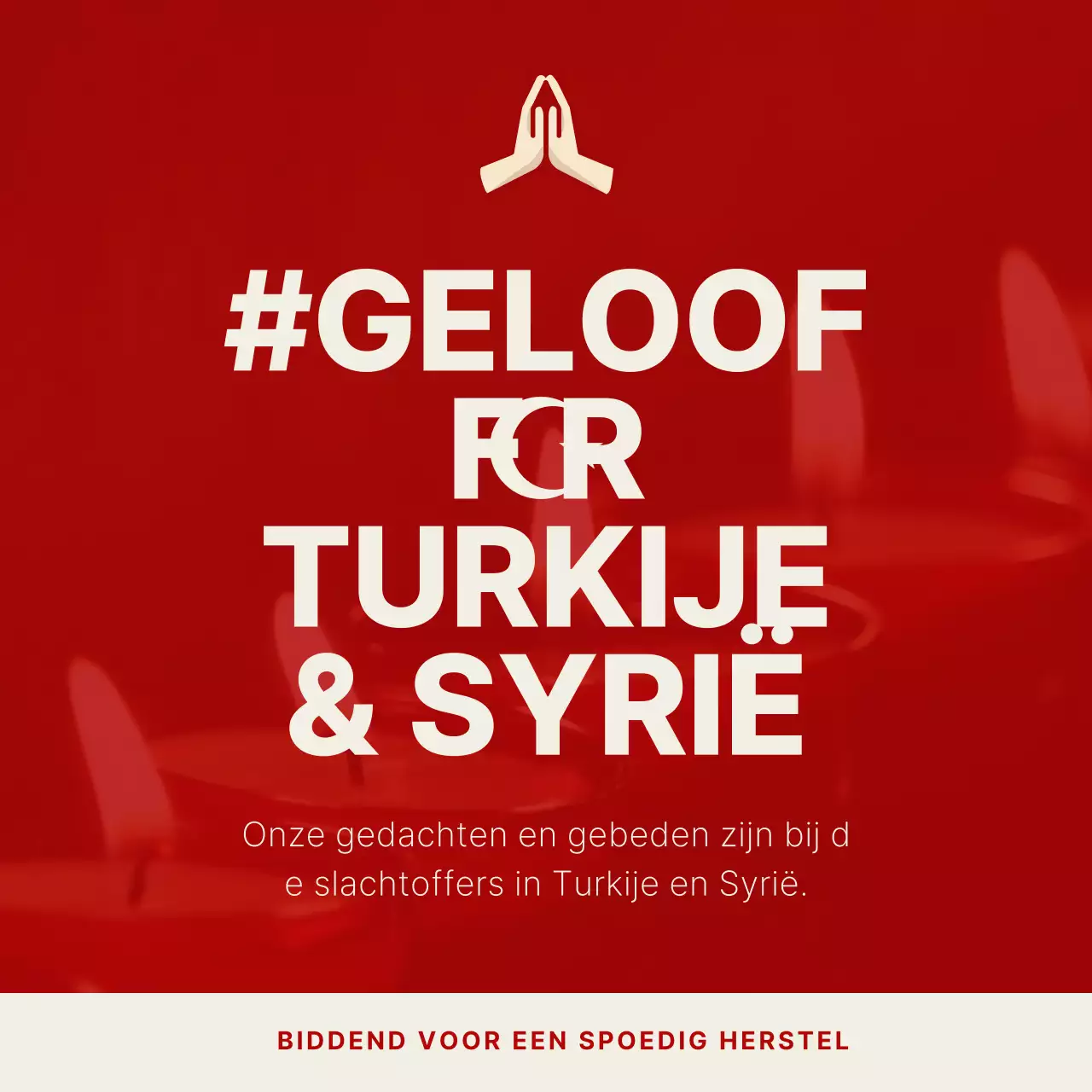 Gebedstekst Turkiye in rood en beige