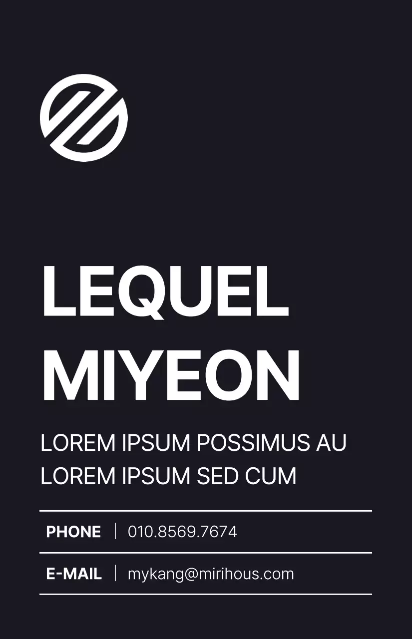 Modèle de mise en page simple, moderne et centré sur le texte, en noir et blanc Carte d'employé d'entreprise