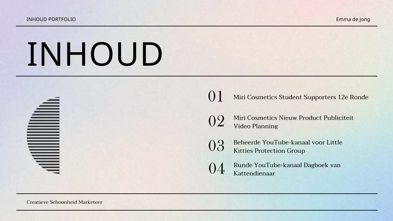 Een luxe beauty marketing portfolio in paars en blauw