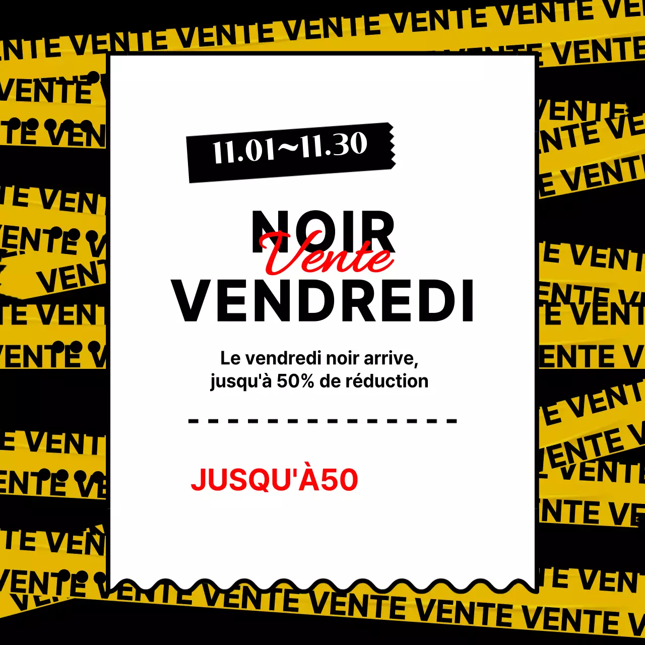 Vendredi noir en noir et jaune