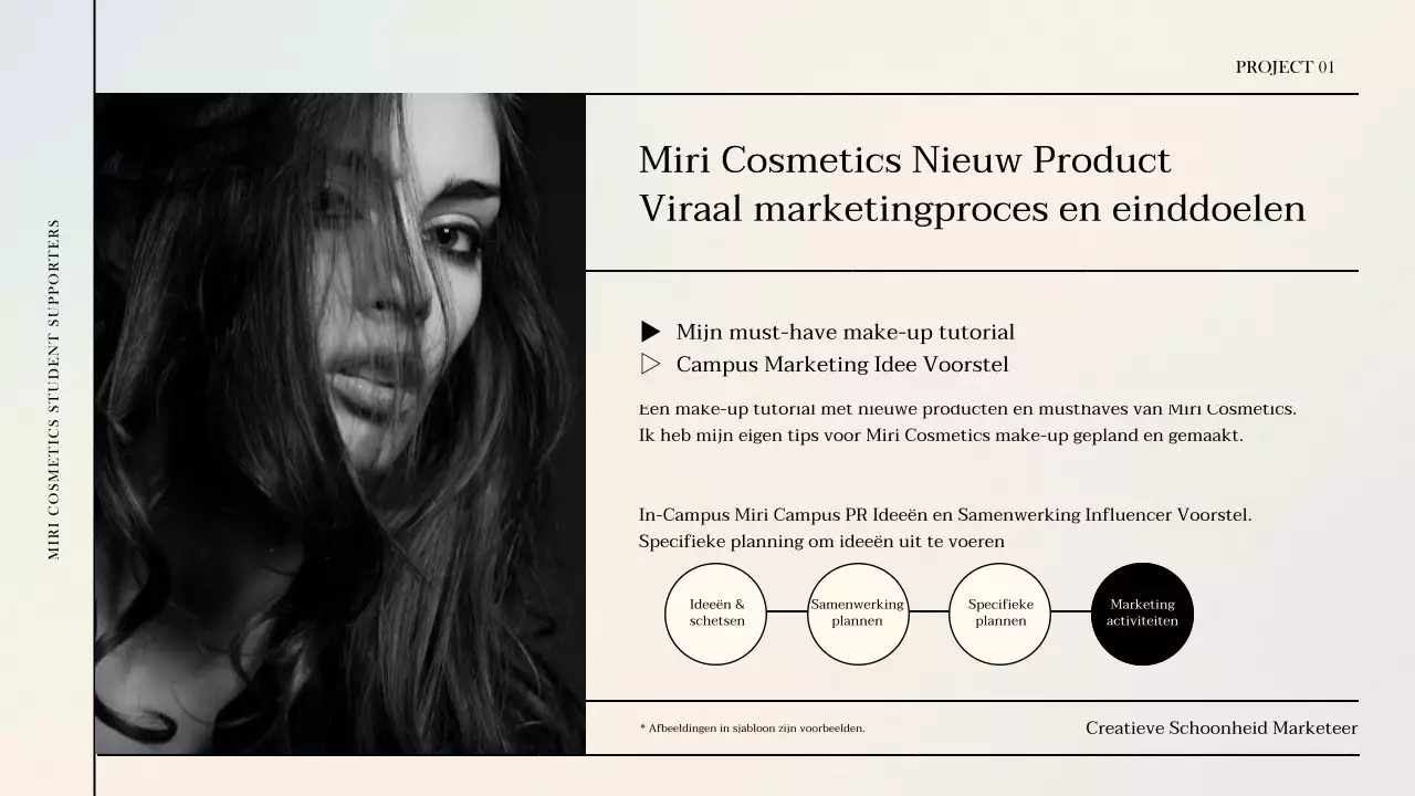 Een luxe beauty marketing portfolio in paars en blauw