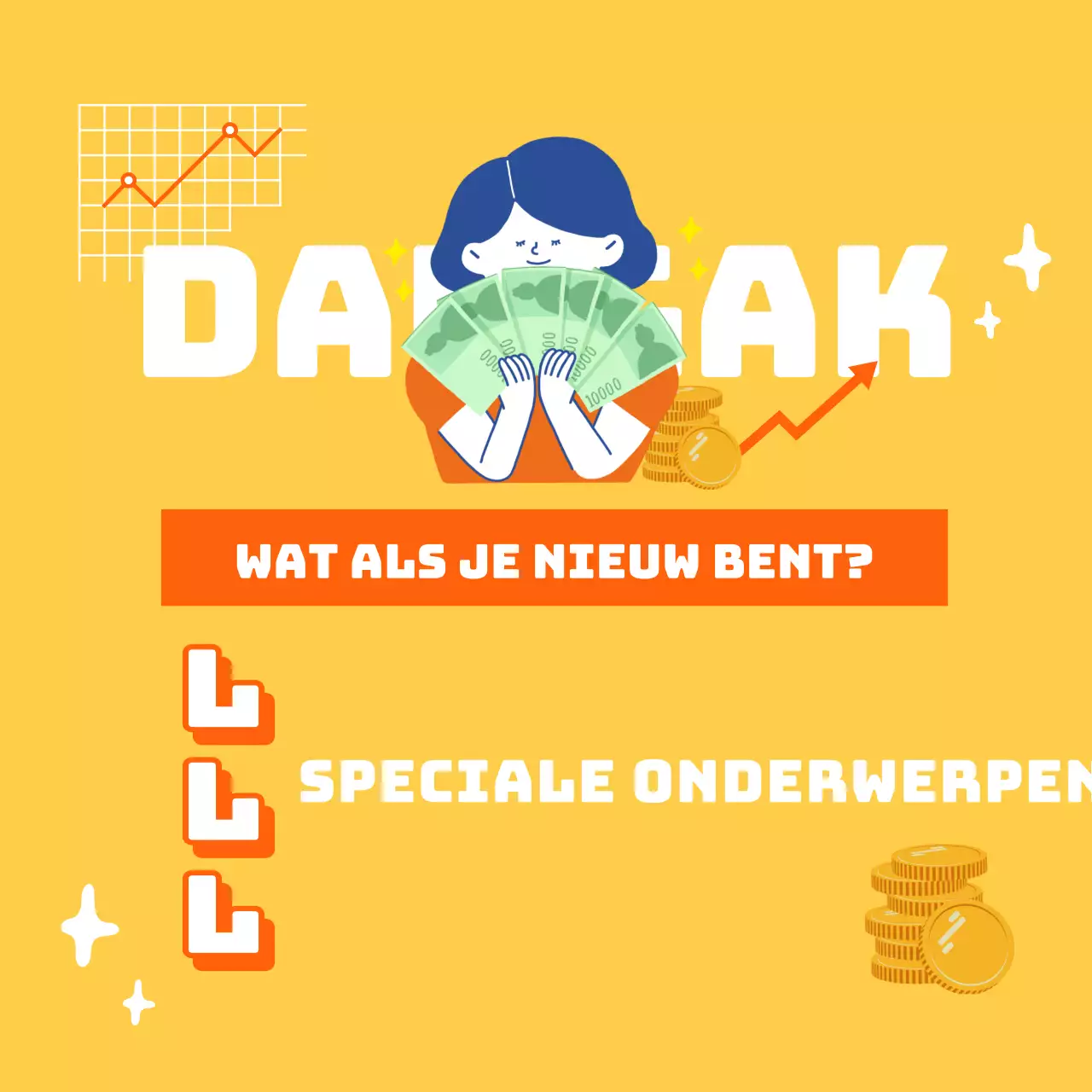 Gele financiële tekst met illustratie