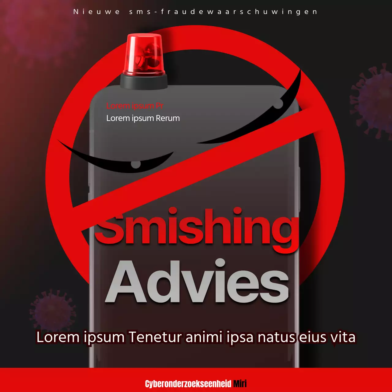 Rood en zwart smishing waarschuwingen