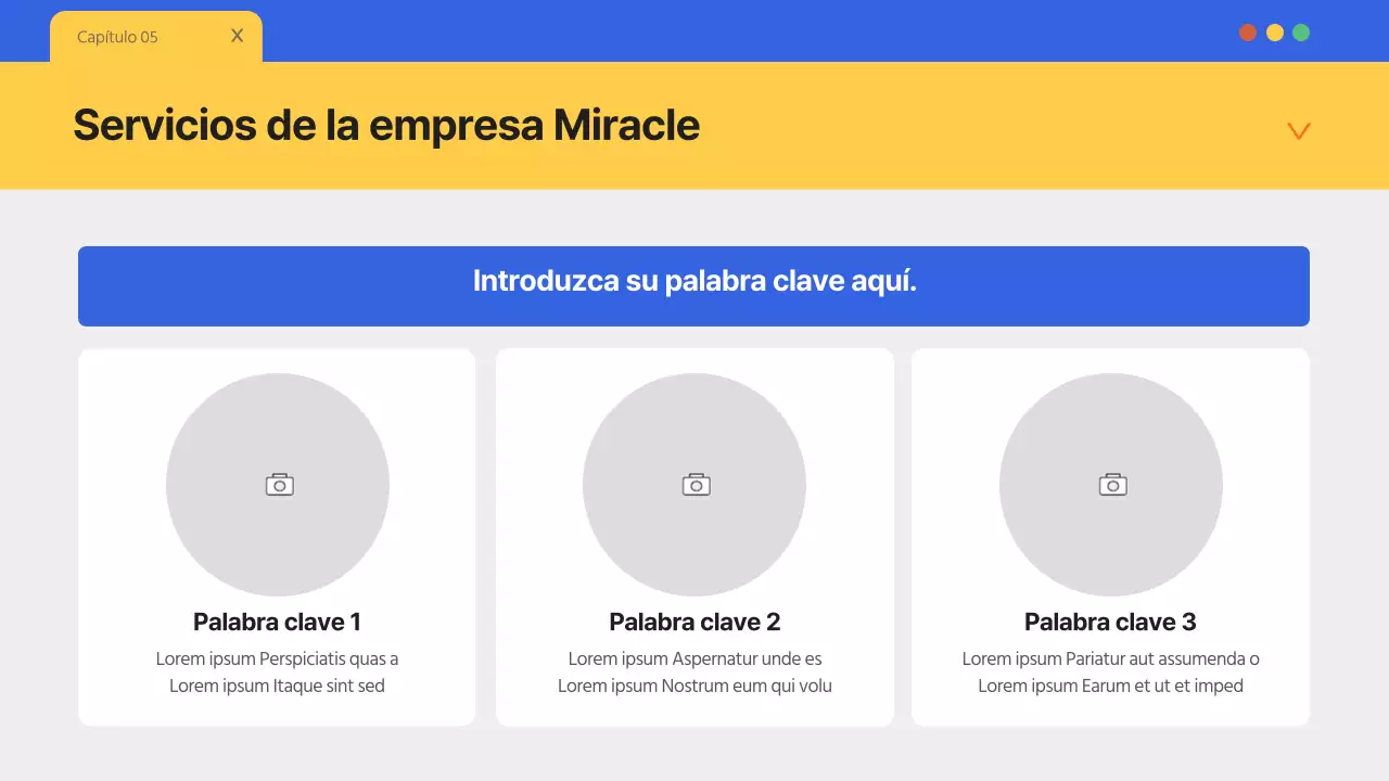 Un sencillo membrete azul y amarillo