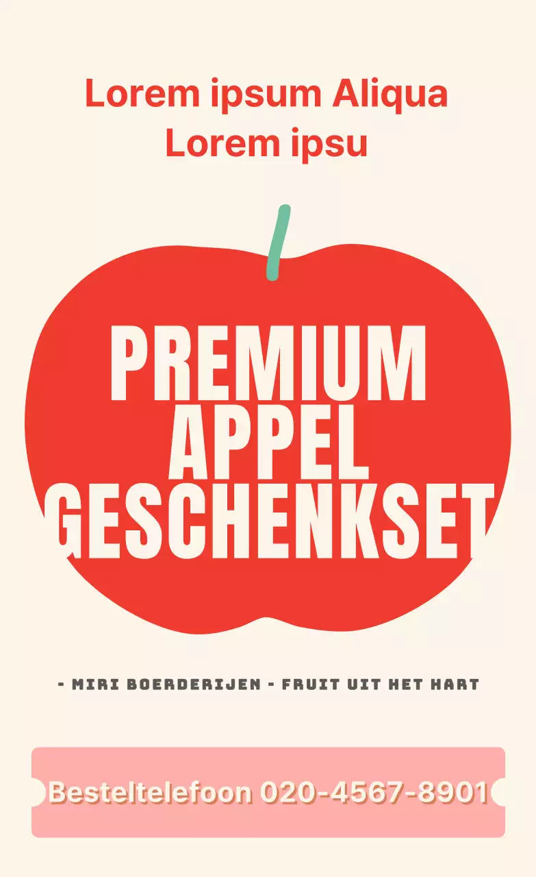 Geïllustreerde tekst Apple verticale sticker