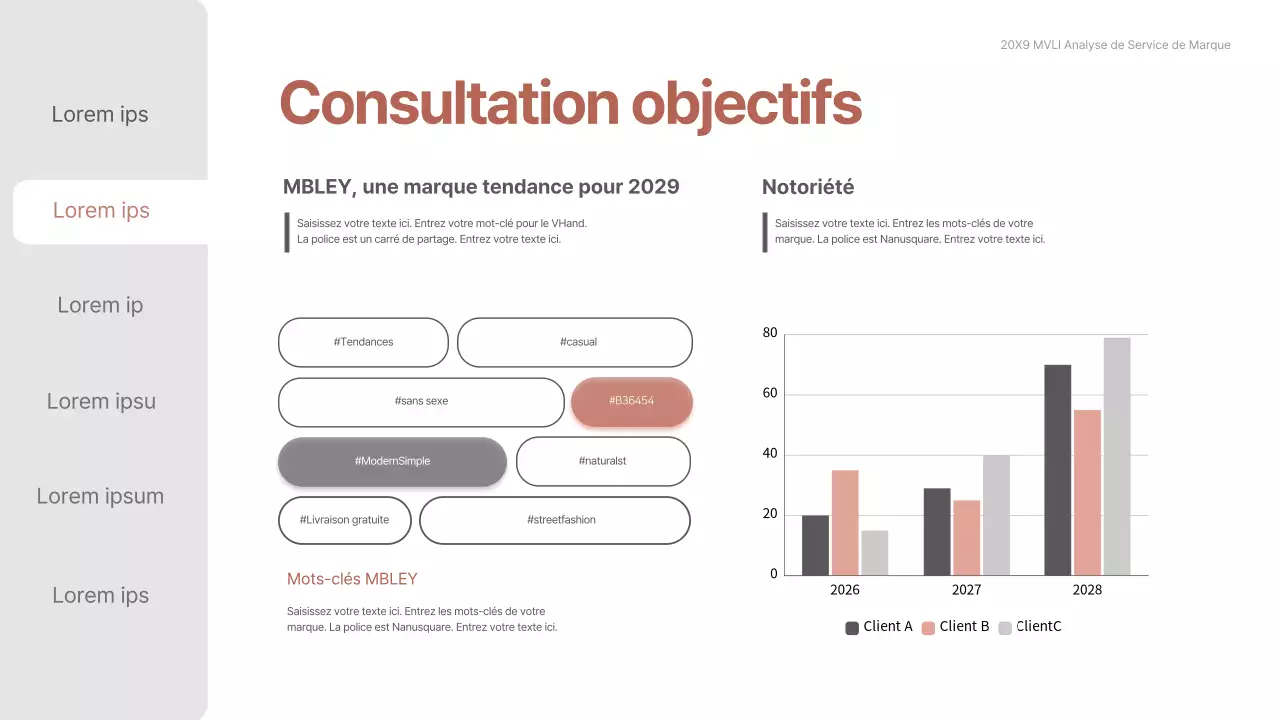 Rapport de consultation propre en dégradé rose-beige