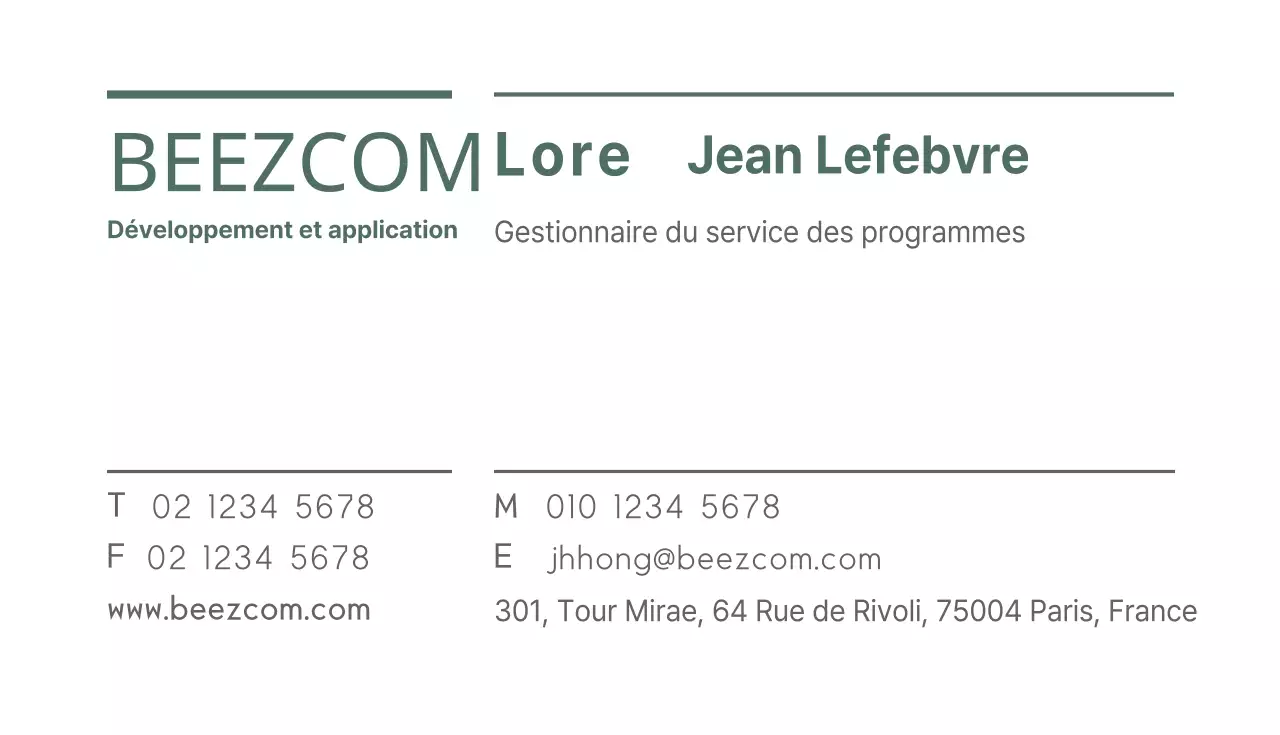 Cartes de visite d'entreprise