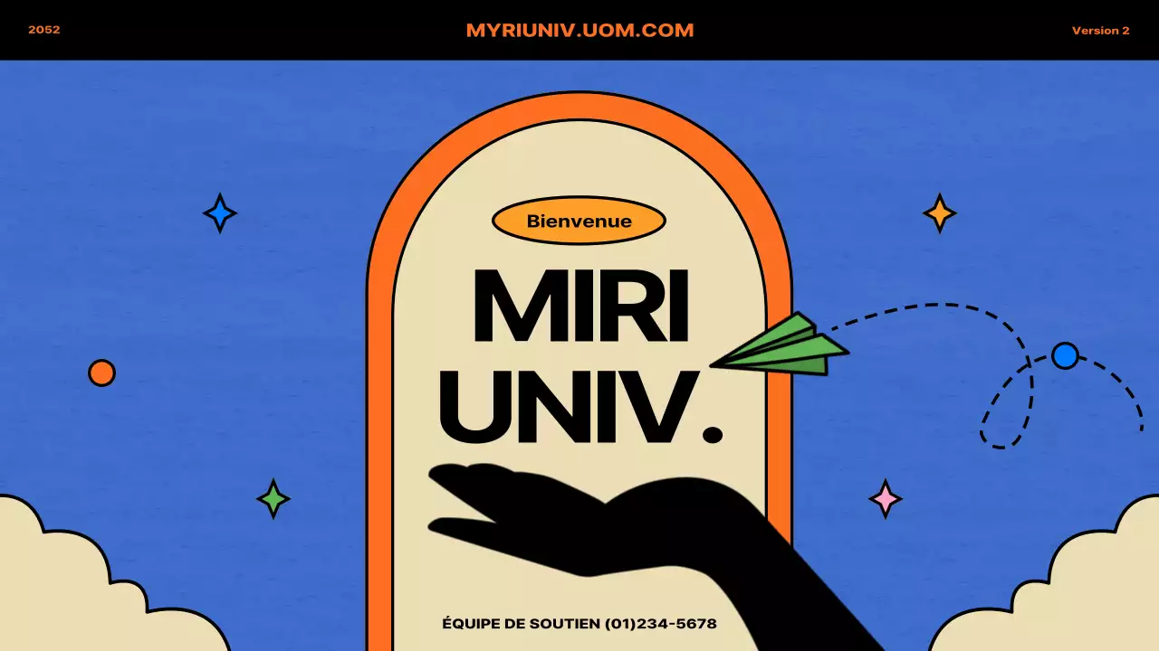 Concept vintage en bleu et orange pour l'orientation des étudiants internationaux