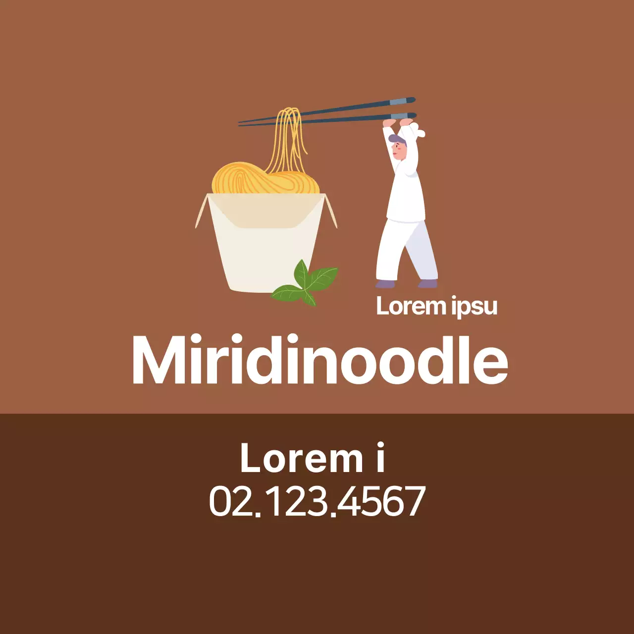 Illustration brune restaurant propre promotion des nouilles