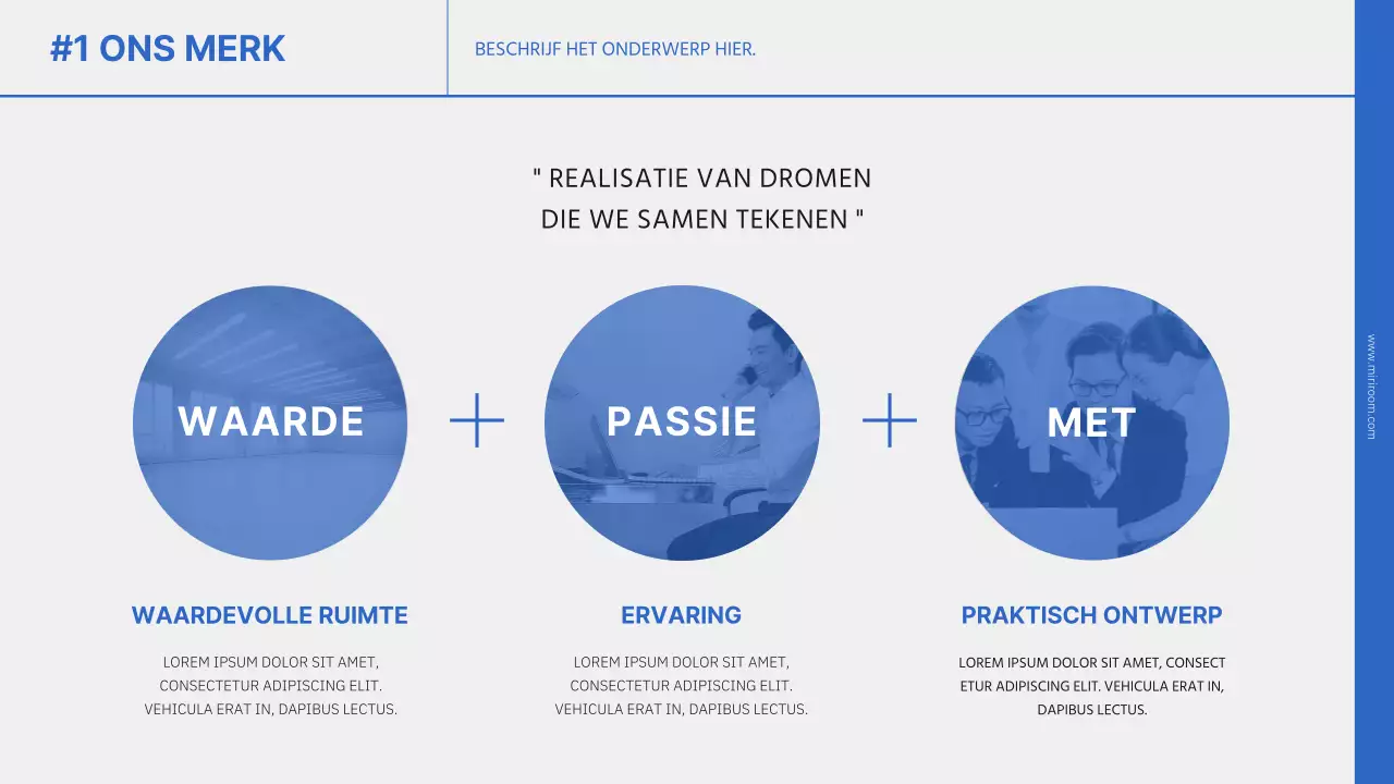 Eenvoudige merkpresentatie in blauw en zwart