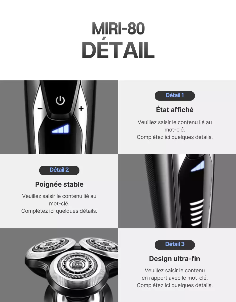 Promouvoir l'électronique avec un concept simple en noir et argent