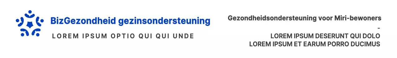 Blauw met zwarte, strakke logostijl voor het informeren en promoten van informatie van het centrum voor gezinsondersteuning