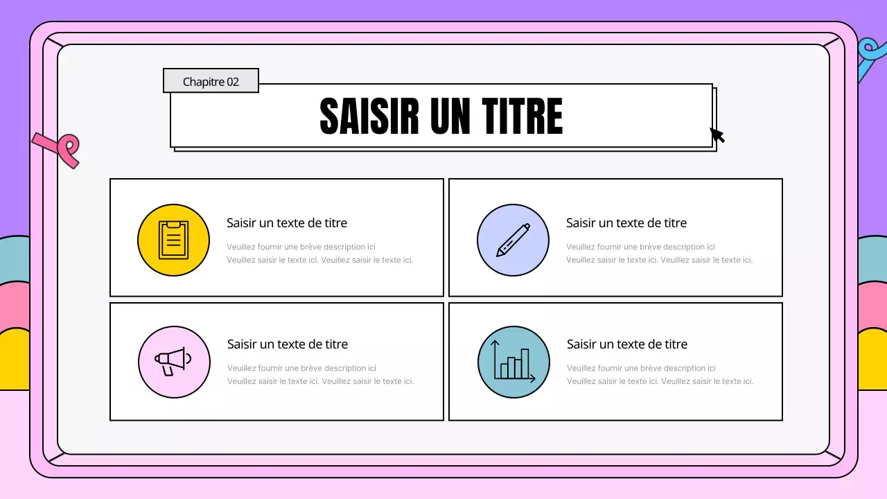 Un plan d'affaires kitsch en rose et violet