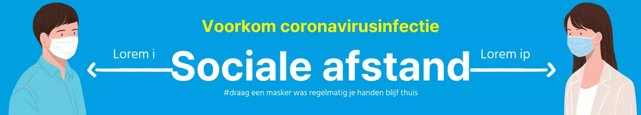 Blauw en geel geïllustreerde corona preventiegids