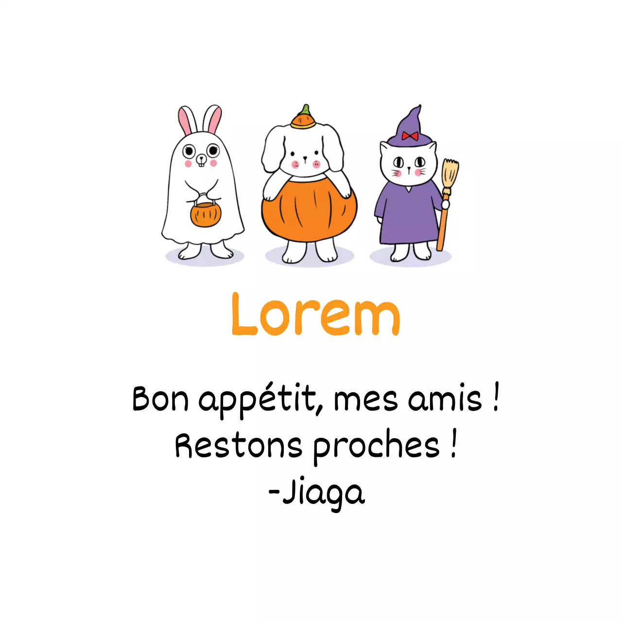 Illustration orange mignonne Halloween promotion jardin d'enfants