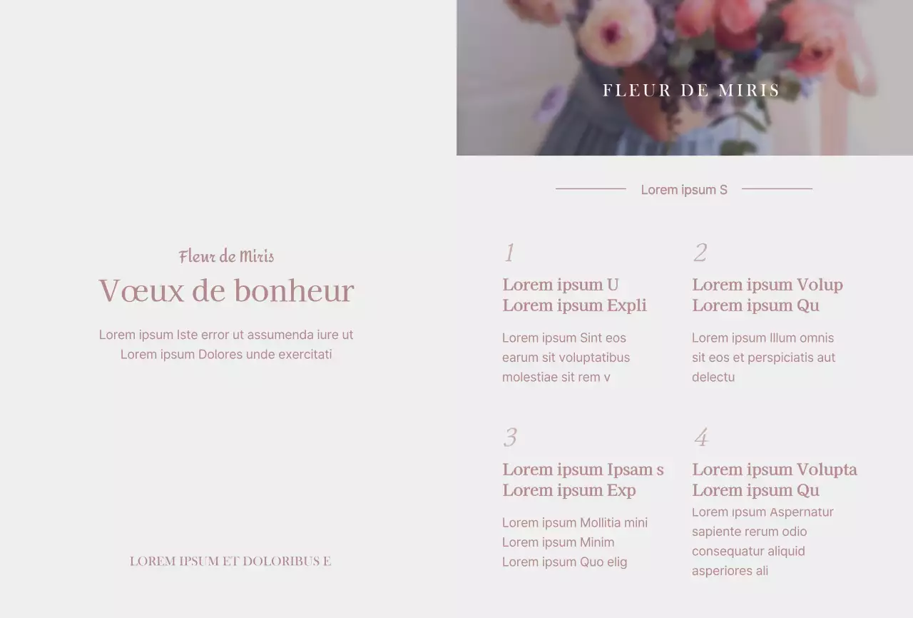 Pour la promotion d'un fleuriste en rose vintage