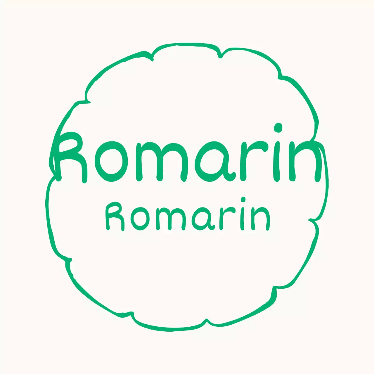 Etiquette verte dessinée à la main et écrite à la main