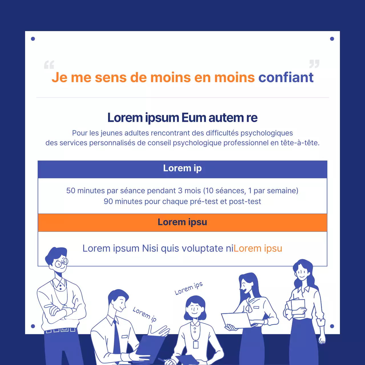 Carte des quatre rois de la politique de la jeunesse bleu et orange news design