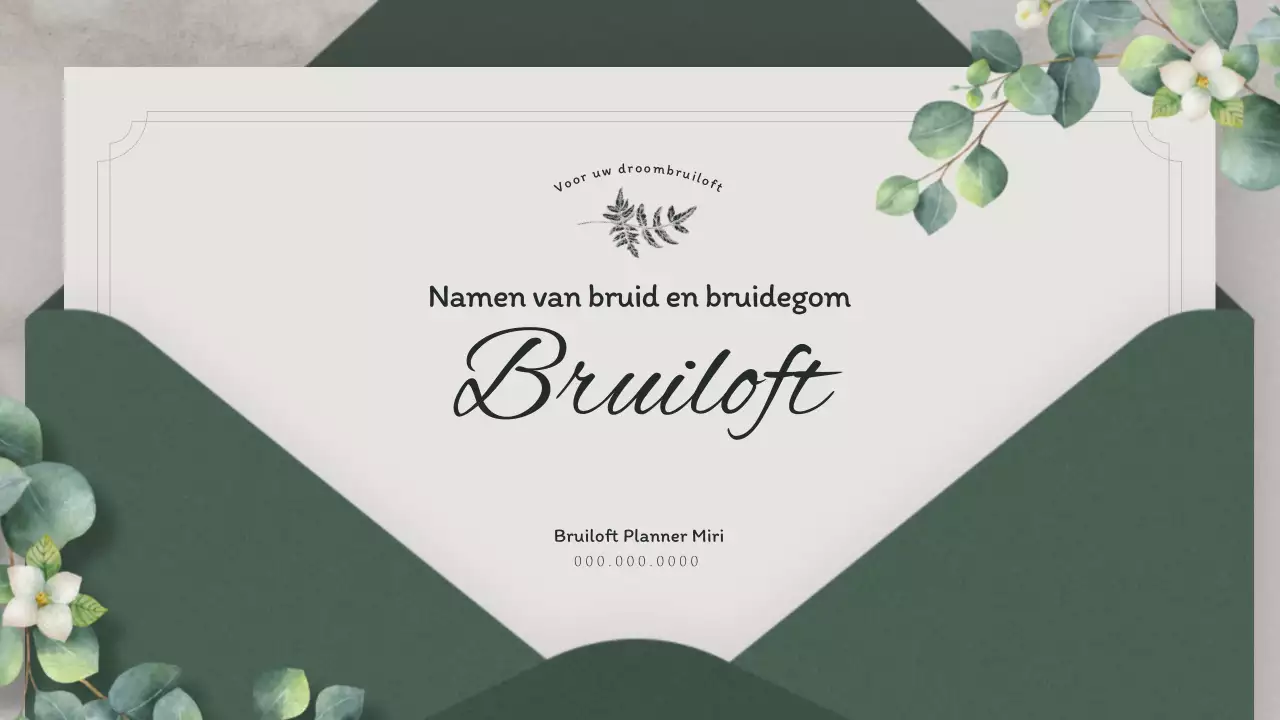 Bruiloft plannen met een groen uitnodigingsconcept