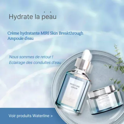 Le concept de soins de la peau bleu, une vague rafraîchissante