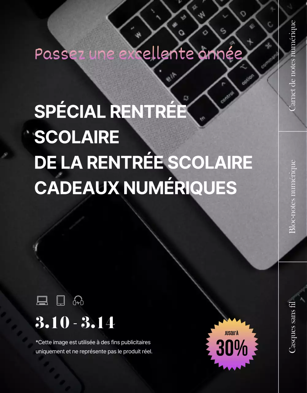 Purple Points Cadeau de rentrée Laptop Pad Digital Gift Deals