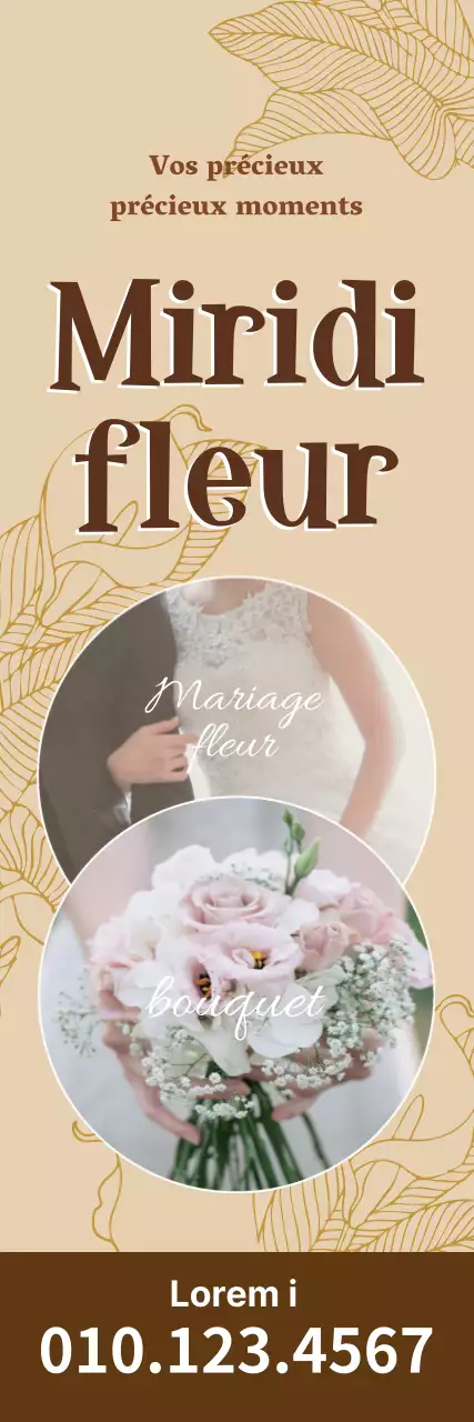 Promotion de mariage d'un fleuriste vintage avec accent sur la photographie beige