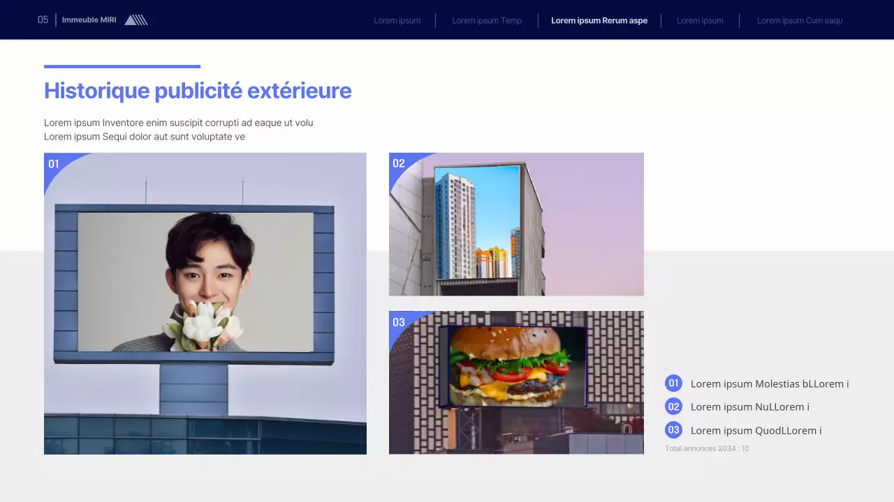 Une proposition de supports publicitaires claire et nette