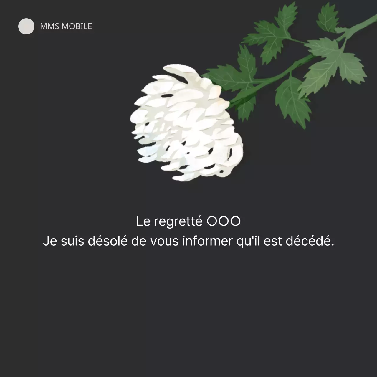 Bannière mobile funéraire en noir et fleurs de chrysanthème