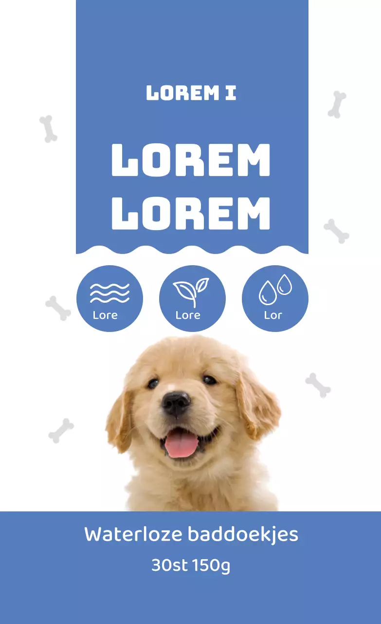 Blauwe schattige badstof labels