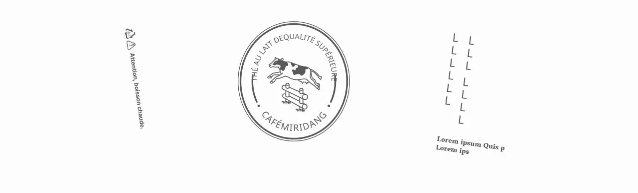 Logo vintage milk ranch milk tea en bleu clair