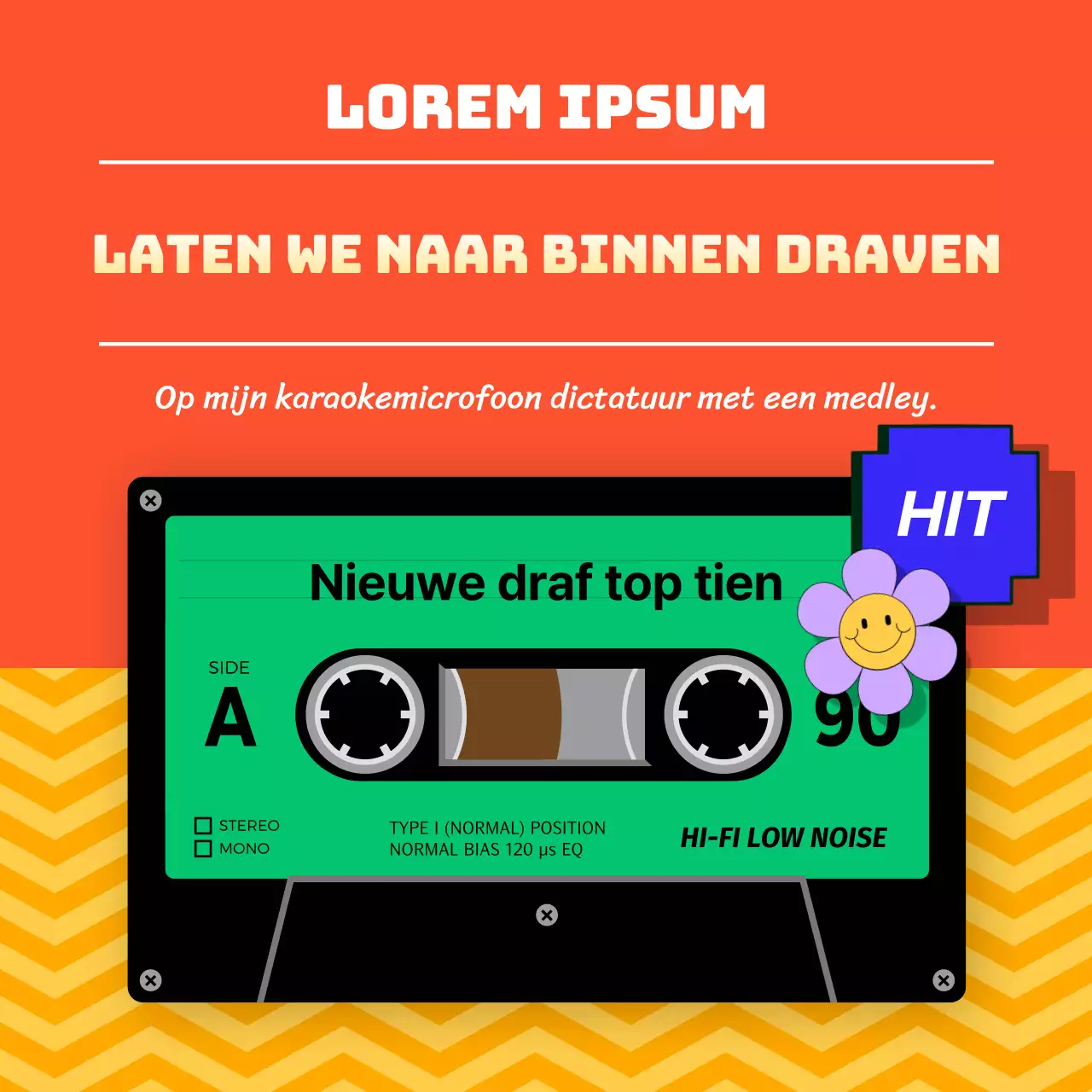 Maak kennis met de nieuwe oranje, retro, emotionele karaoke tune