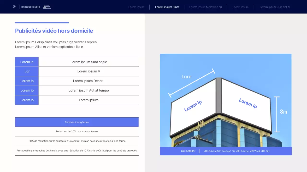 Une proposition de supports publicitaires claire et nette