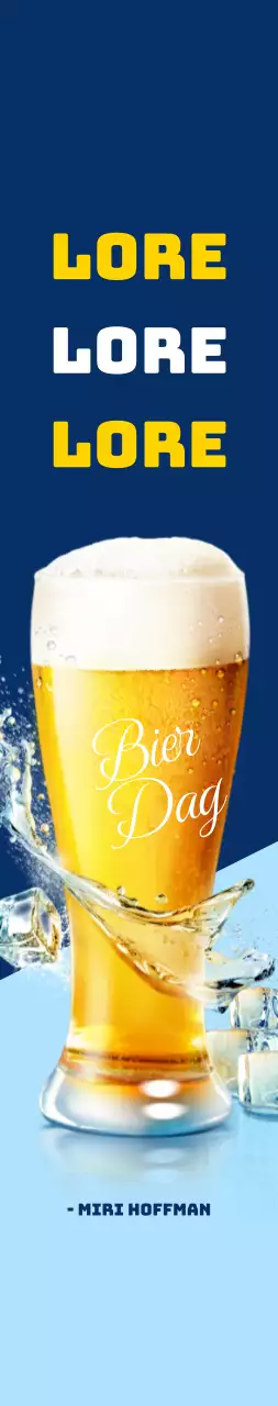 Grote reclame voor Hof bier op een blauwe achtergrond