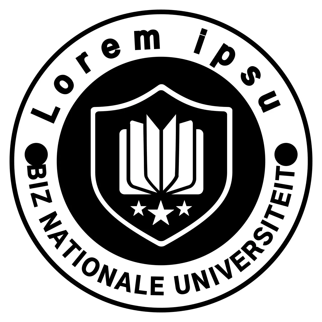 Eenvoudige en moderne universiteitsembleemstijl voor promotie- en promotiedoeleinden